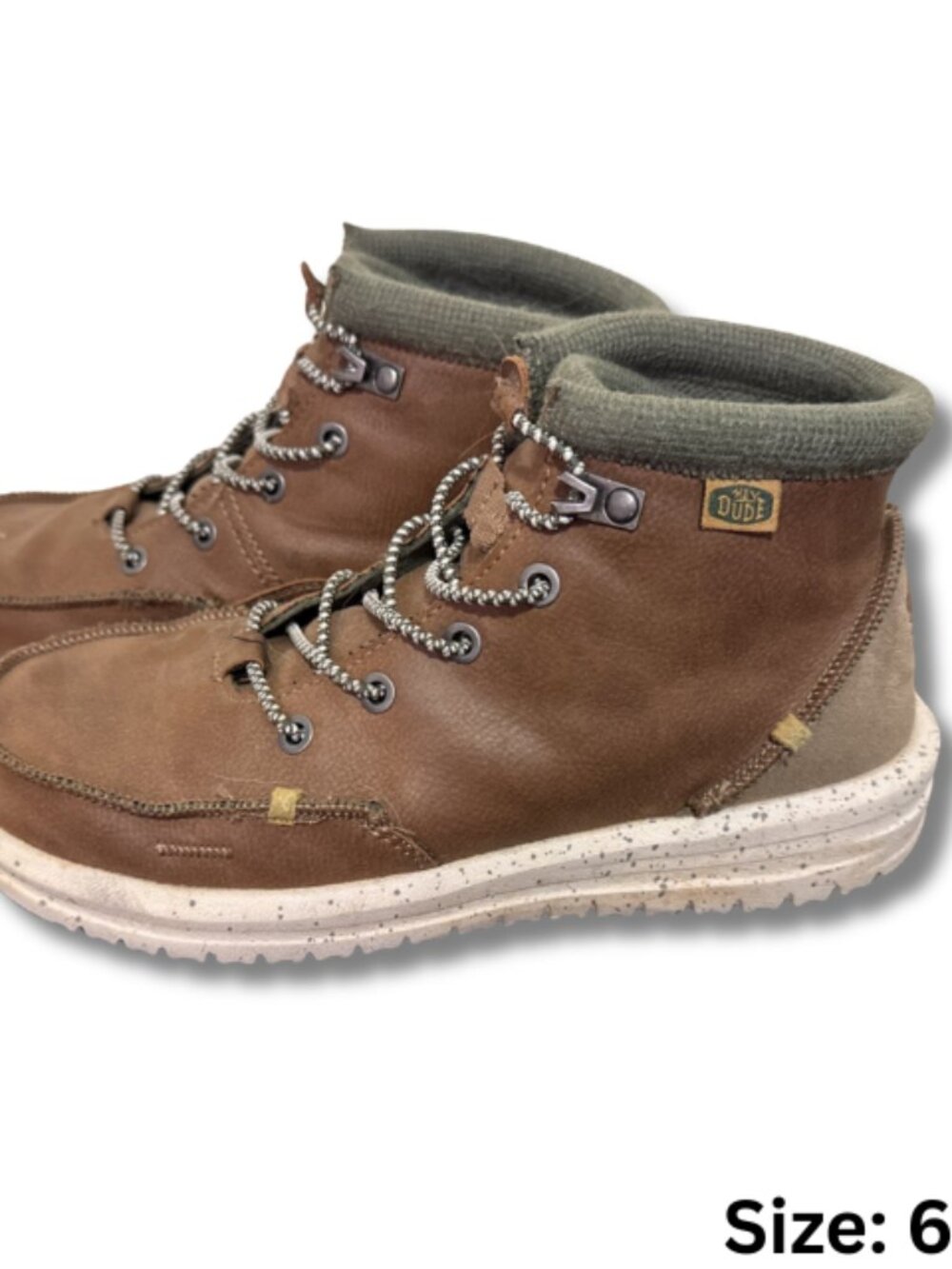 Hey Dude Bradley Youth Chukka Boots – Brown Leather – Size 6